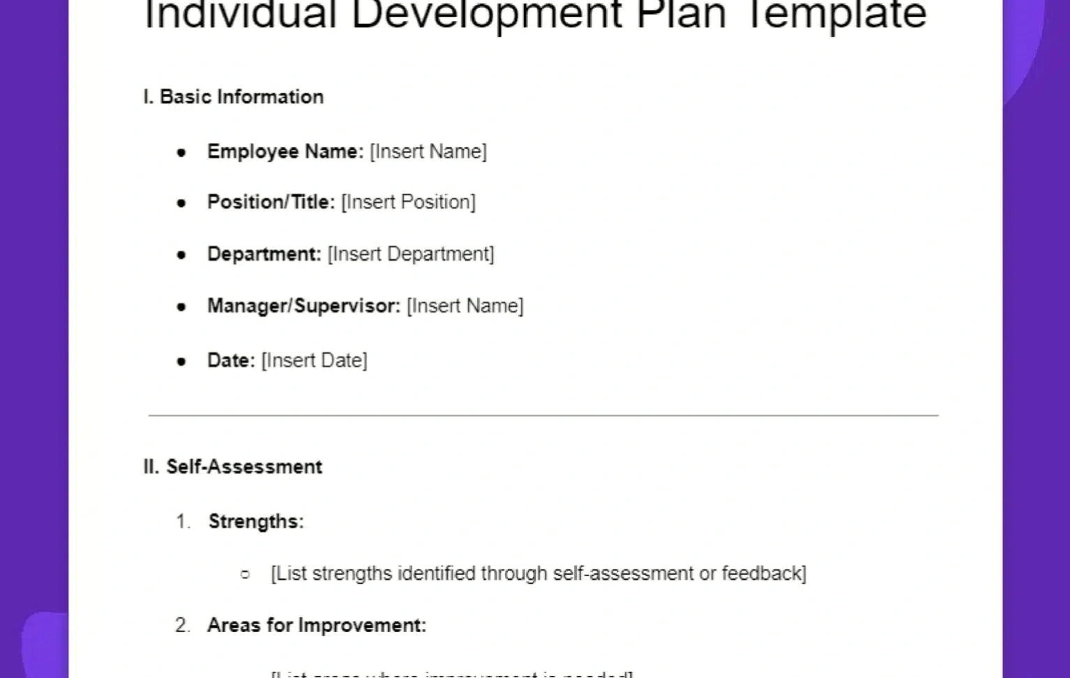 Individual development planning session